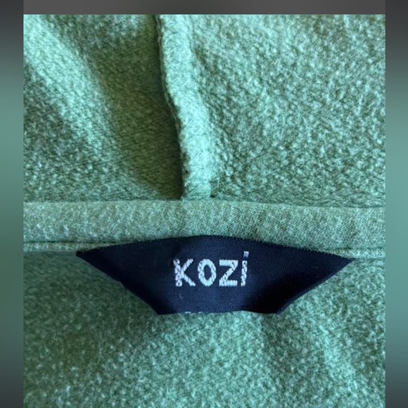 Green Vintage Kozi Y2K Zip-Up T-Shirt Hoodie - Picture 6 of 7